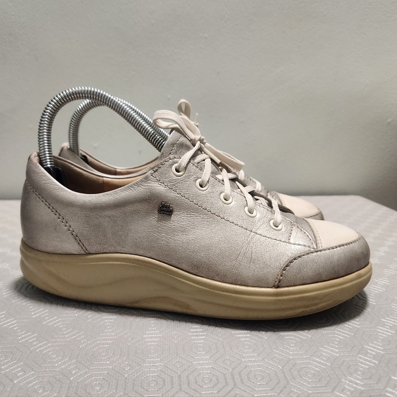 Finn Comfort Ikebukuro Silver Sneakers Lace Up Oxfords Shoes 4.5UK/ 7US - Picture 2 of 14